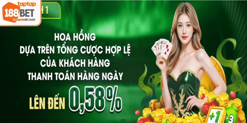 Chính sách hoa hồng vô cùng hấp dẫn dành cho đại lý 188BET